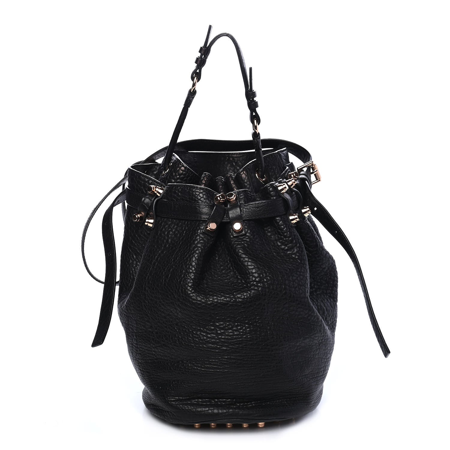 Alexander Wang Pebbled Lambskin Diego Bucket Black Rose Gold Hardware 1 of 9
