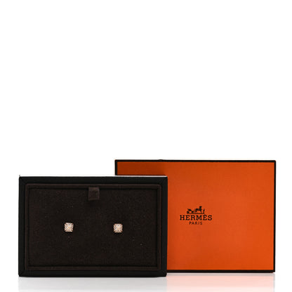 Hermes 18K Rose Gold Diamond Clou d'H Stud Earrings 5 of 5