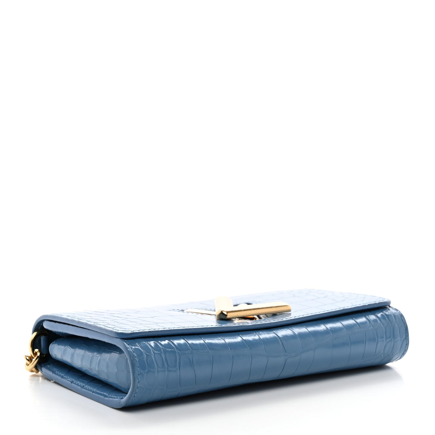 Crocodile Twist Chain Wallet Bleuet
