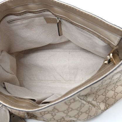 Gucci Metallic Guccissima Sukey Messenger Bag Golden Beige 4 of 5