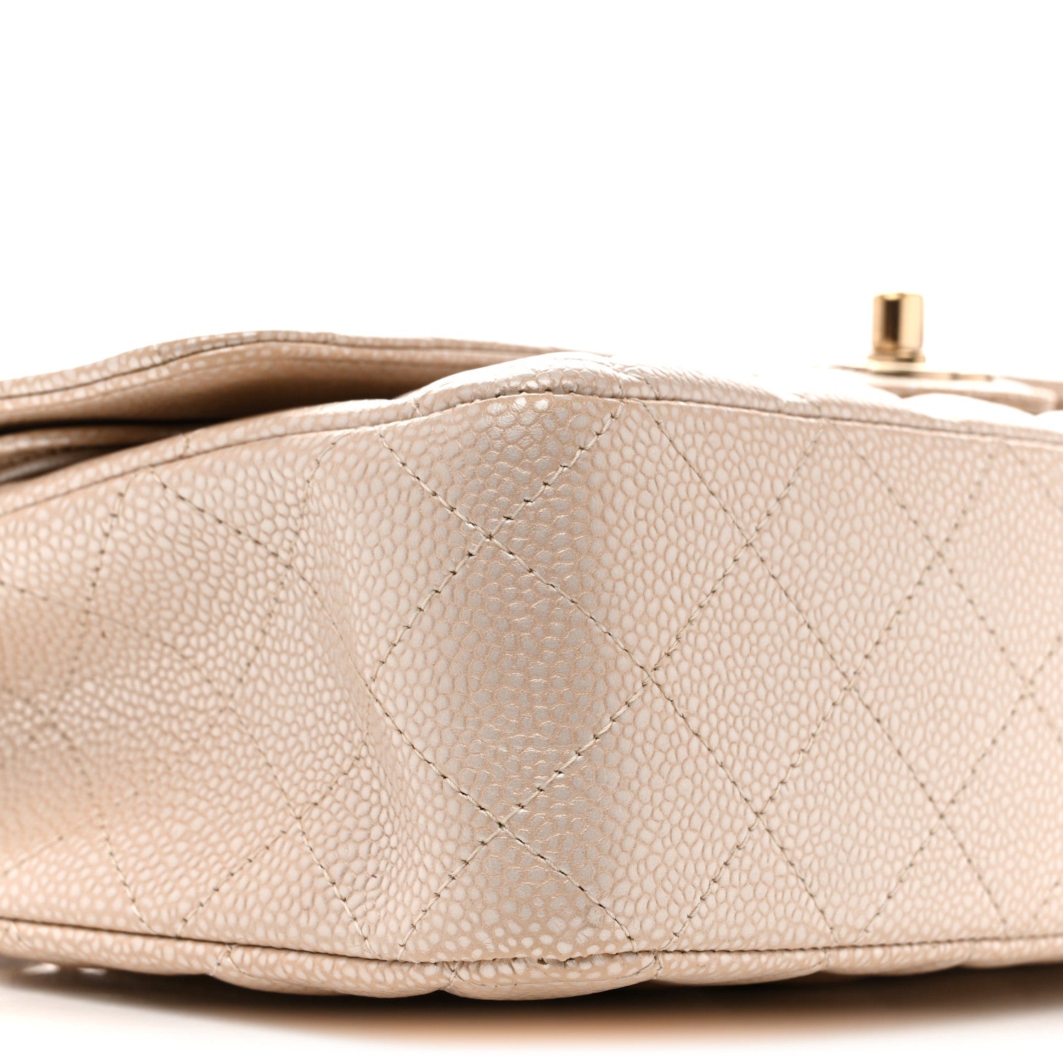 Chanel Pearly Caviar Quilted Medium Double Flap Light Beige 9 of 10