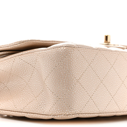 Chanel Pearly Caviar Quilted Medium Double Flap Light Beige 9 of 10