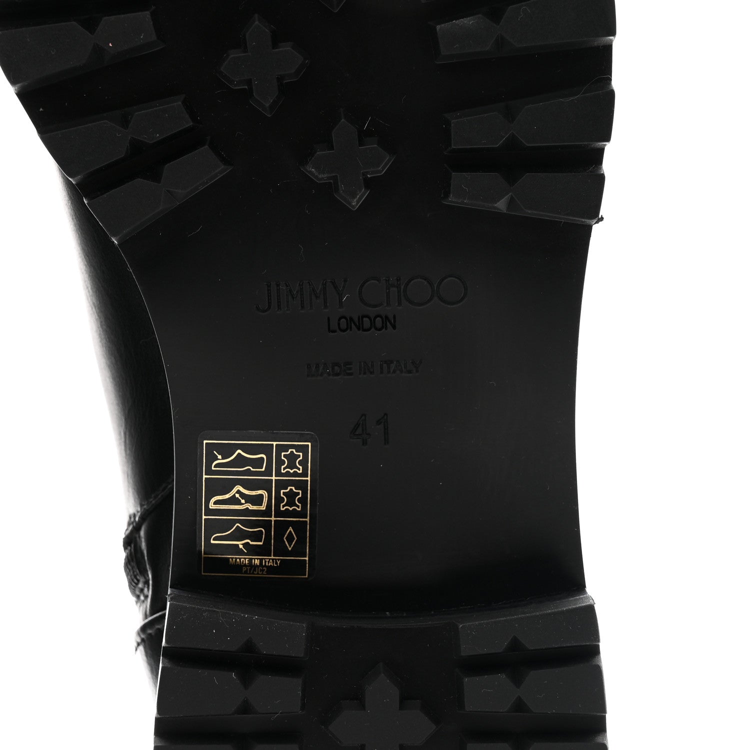 Jimmy Choo Shiny Calfskin Cayo Combat Boots 41 Black 7 of 8