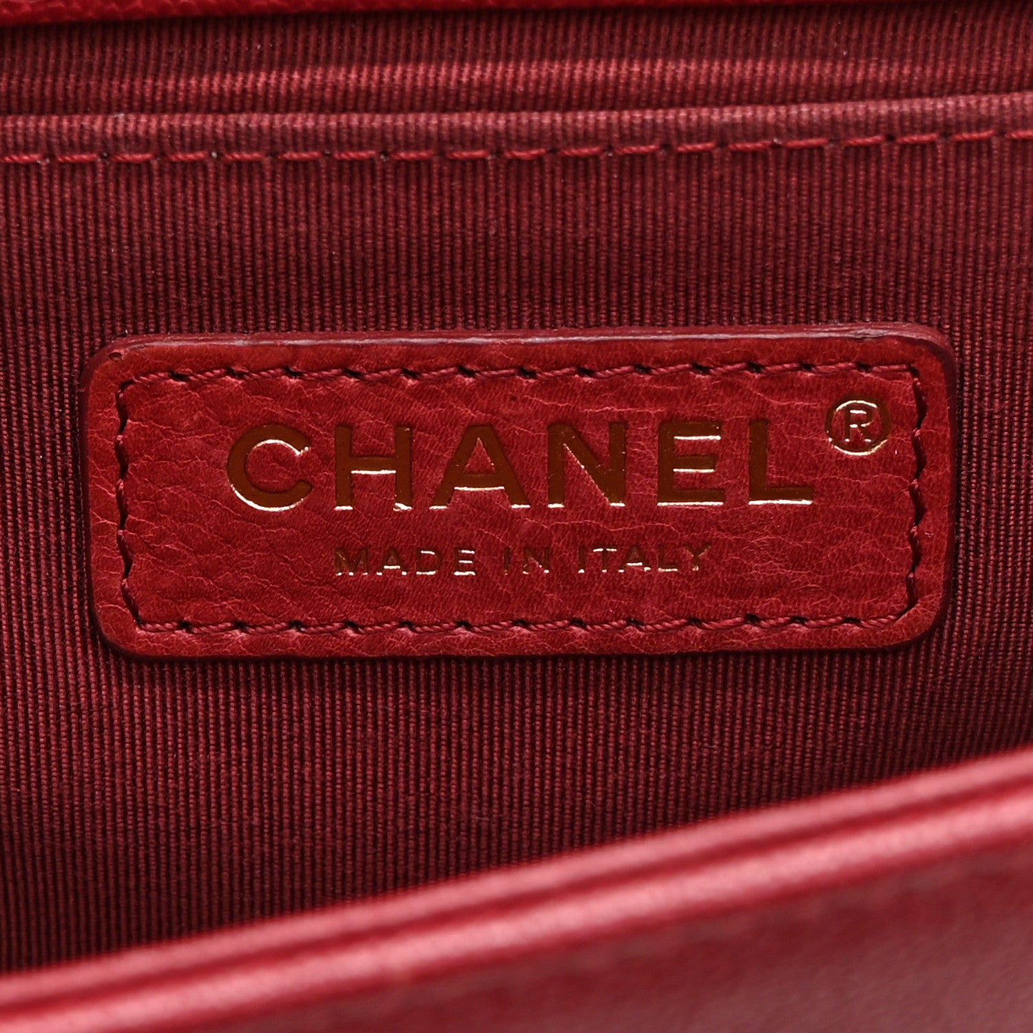Chanel Caviar Chevron Quilted Small Boy Flap Dark Red 6 of 10