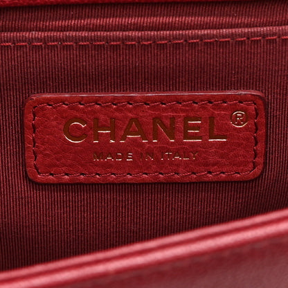 Chanel Caviar Chevron Quilted Small Boy Flap Dark Red 6 of 10