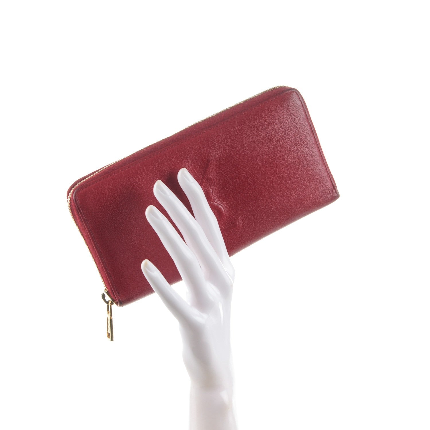 Saint Laurent Chevre Belle De Jour Zip Around Wallet Rouge Orient 2 of 7