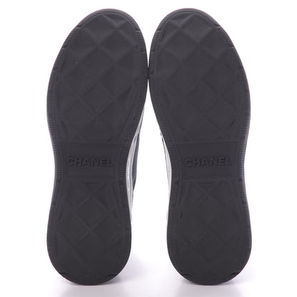 Chanel Velvet Calfskin Mixed Fibers CC Sneakers 38.5 Black 6 of 10