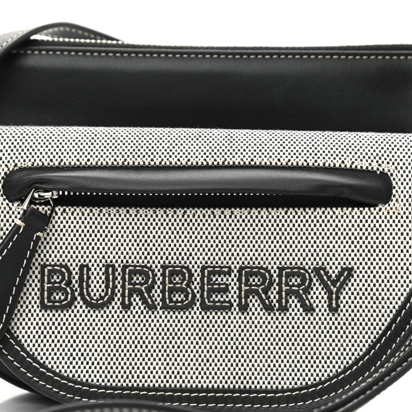 Canvas Horseferry Print Double Olympia Shoulder Bag Black