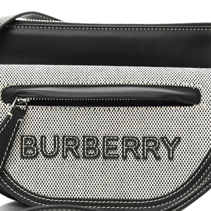 Burberry Canvas Horseferry Print Double Olympia Shoulder Bag Black 7 of 9