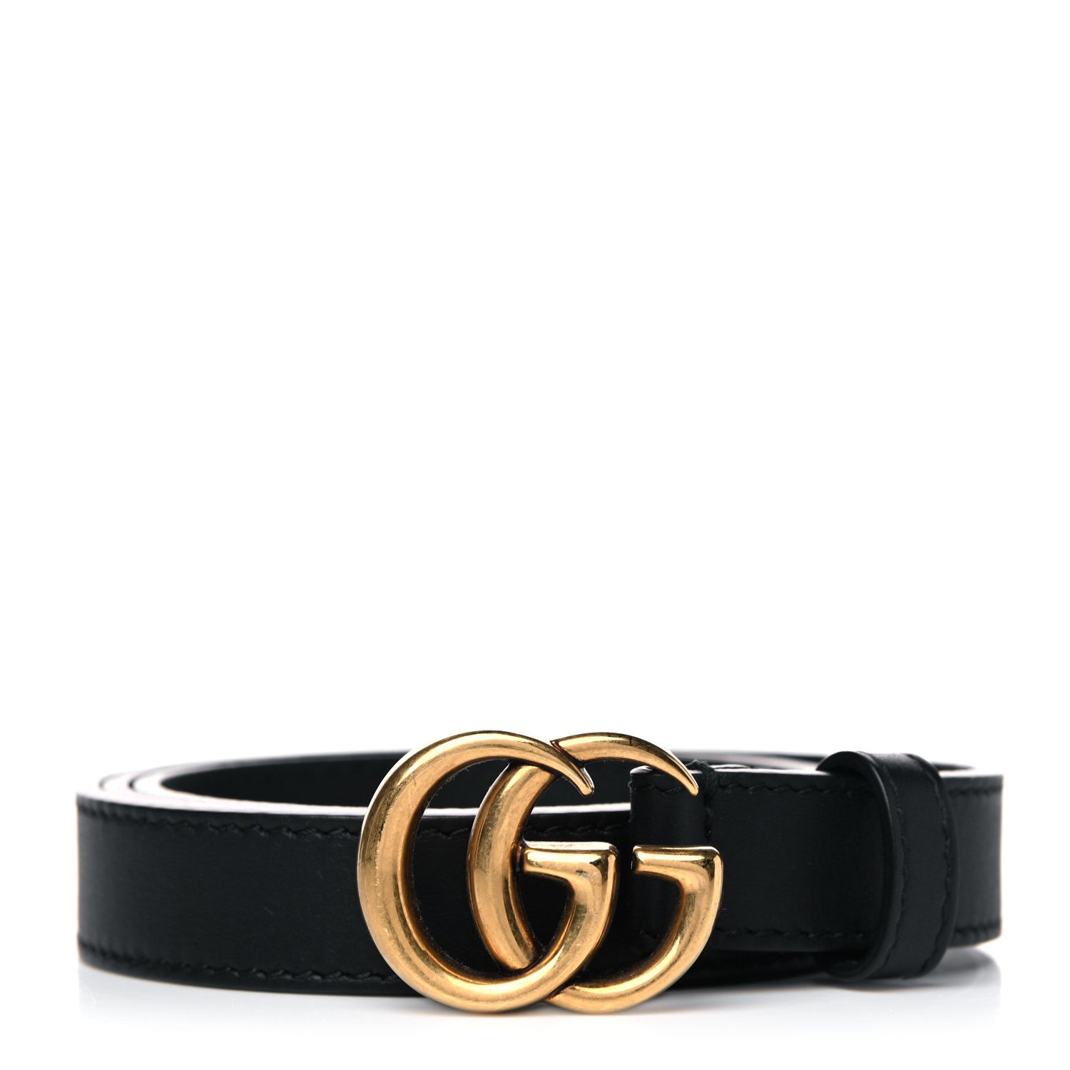 Gucci Calfskin Double G 20mm Belt 80 32 Black 1 of 8