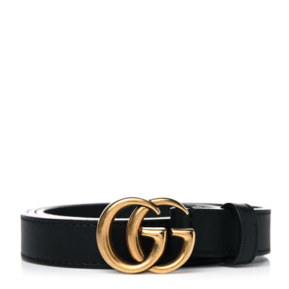 Gucci Calfskin Double G 20mm Belt 80 32 Black 1 of 8