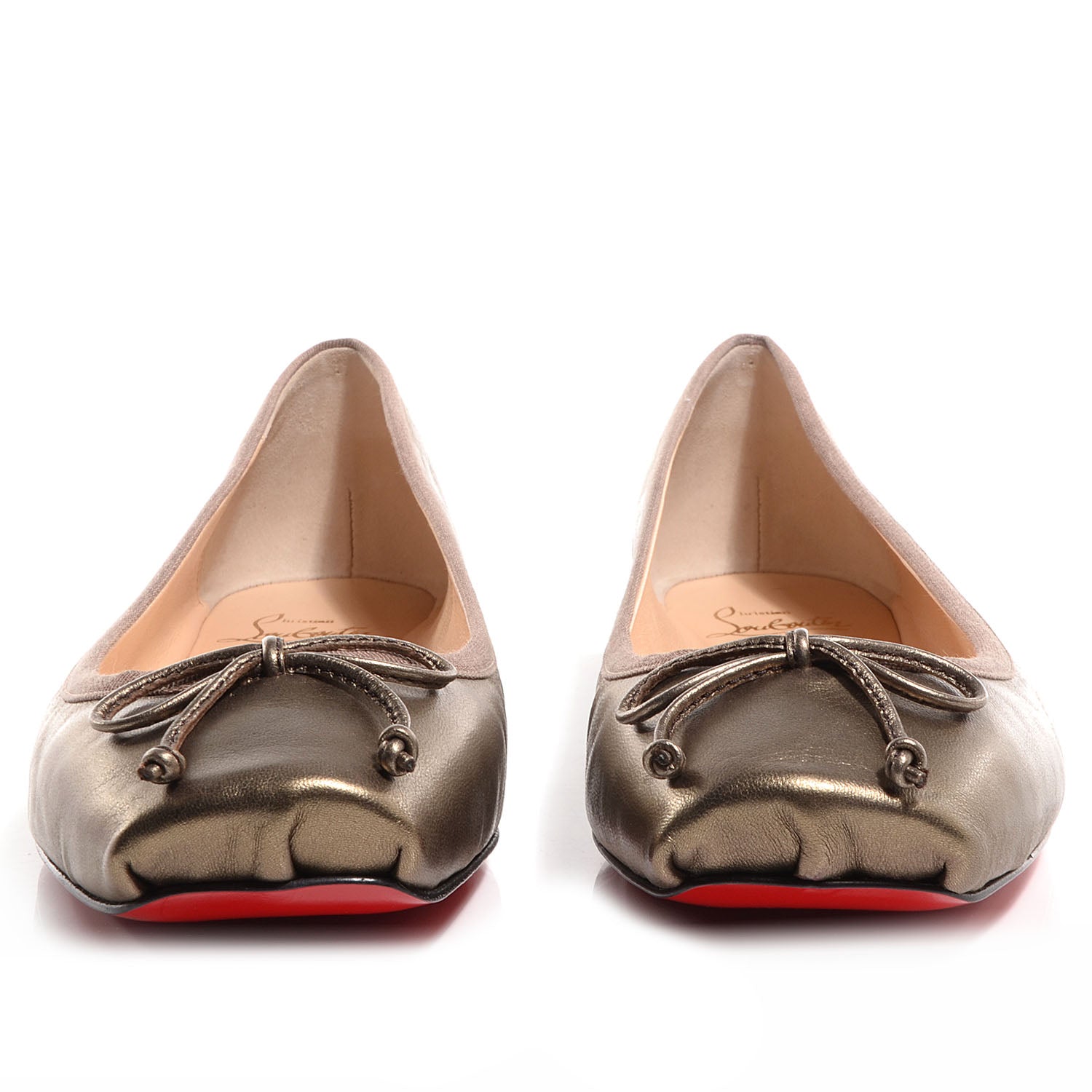 Christian Louboutin Nappa Leather Rosella Flats 41 Bronze 2 of 6