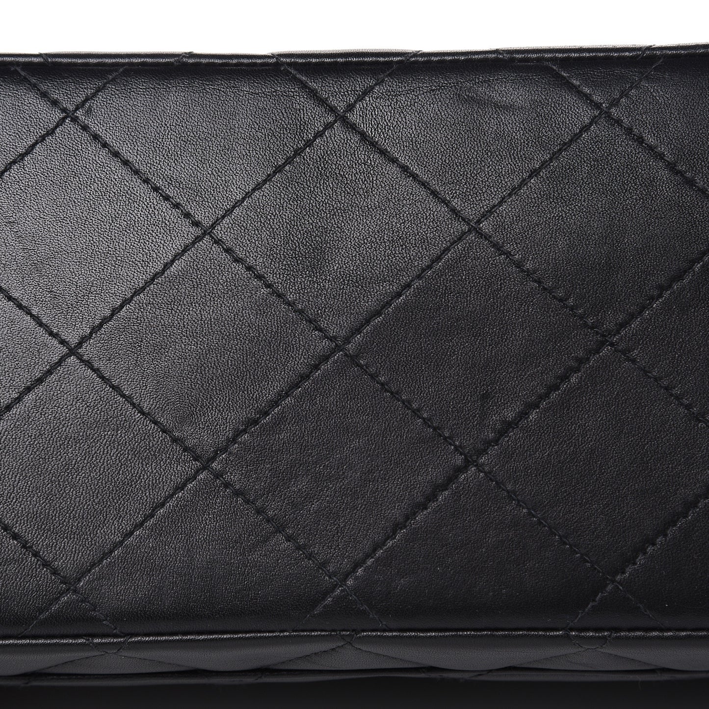 Lambskin Quilted XL Jumbo Single Flap Black