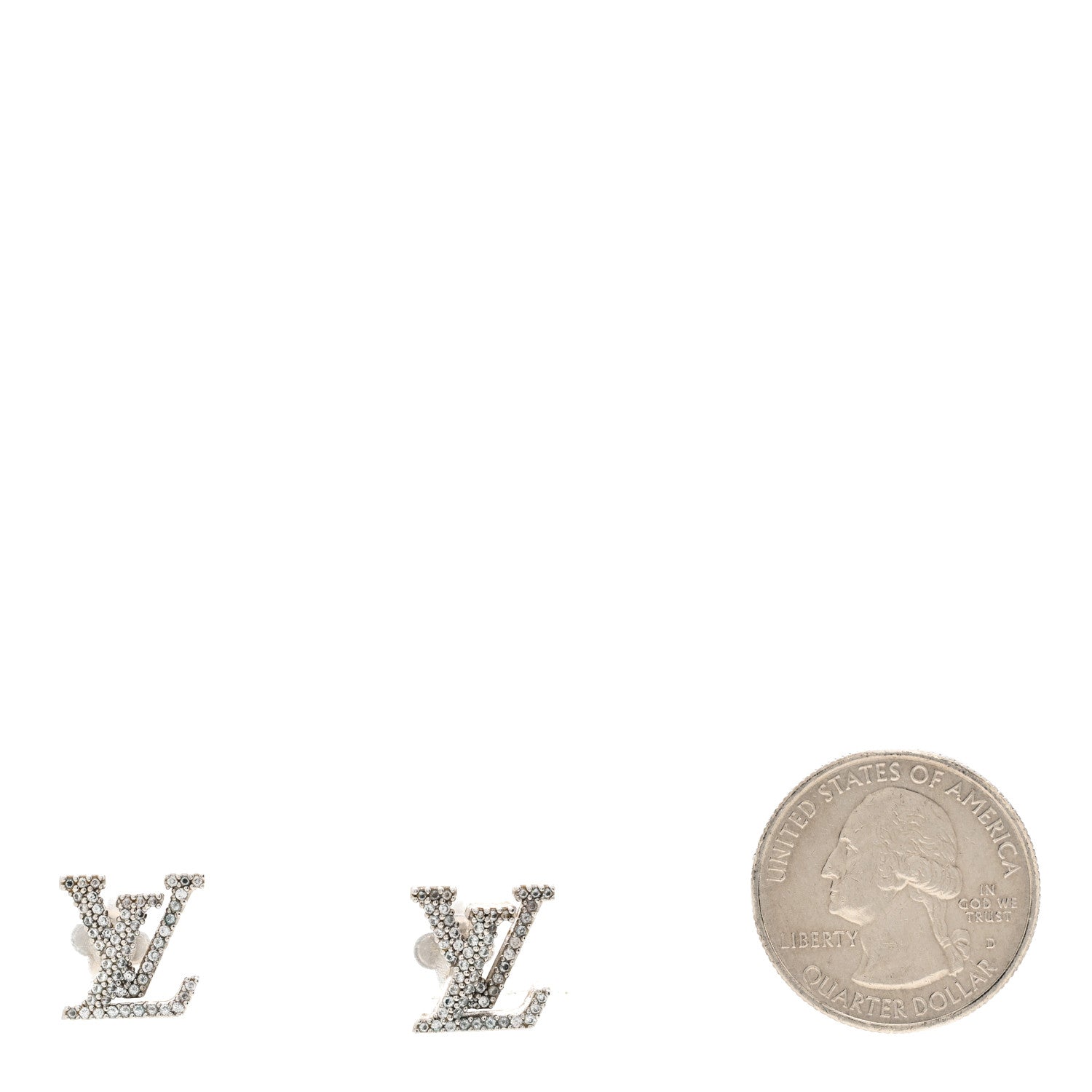 Louis Vuitton Crystal LV Iconic Earrings Silver 2 of 8