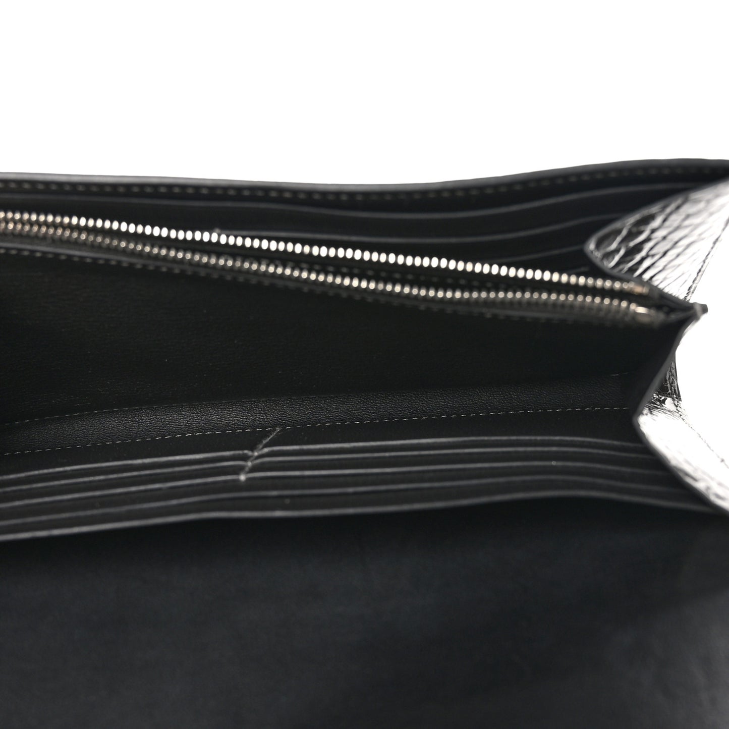 Shiny Alligator Constance Long Wallet Graphite