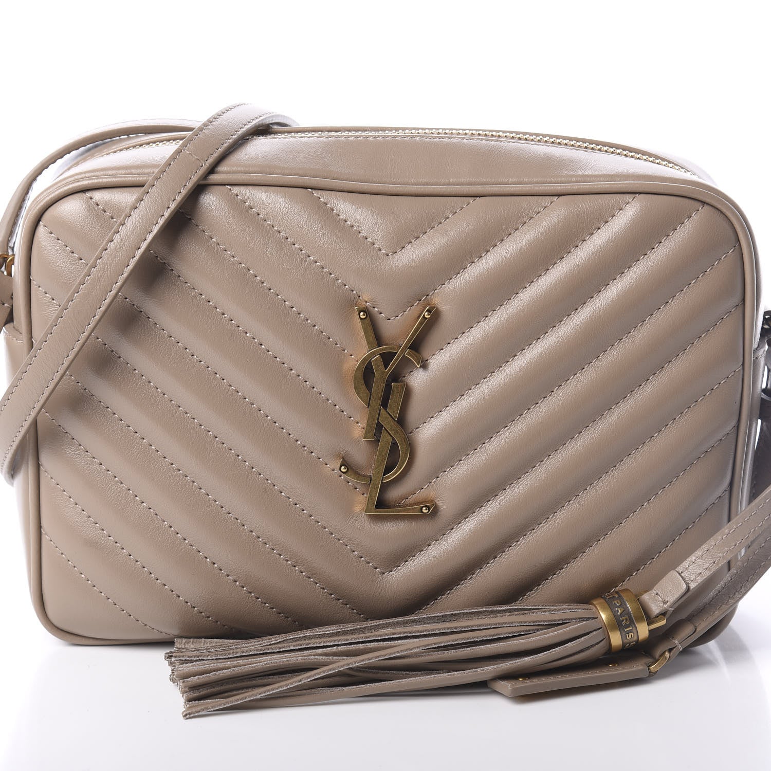 Saint Laurent Calfskin Matelasse Monogram Lou Camera Bag Dusty Grey 7 of 9