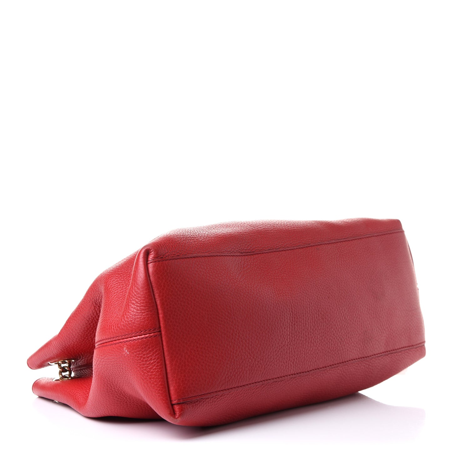 Pebbled Calfskin Medium Soho Chain Shoulder Bag Tabasco Red