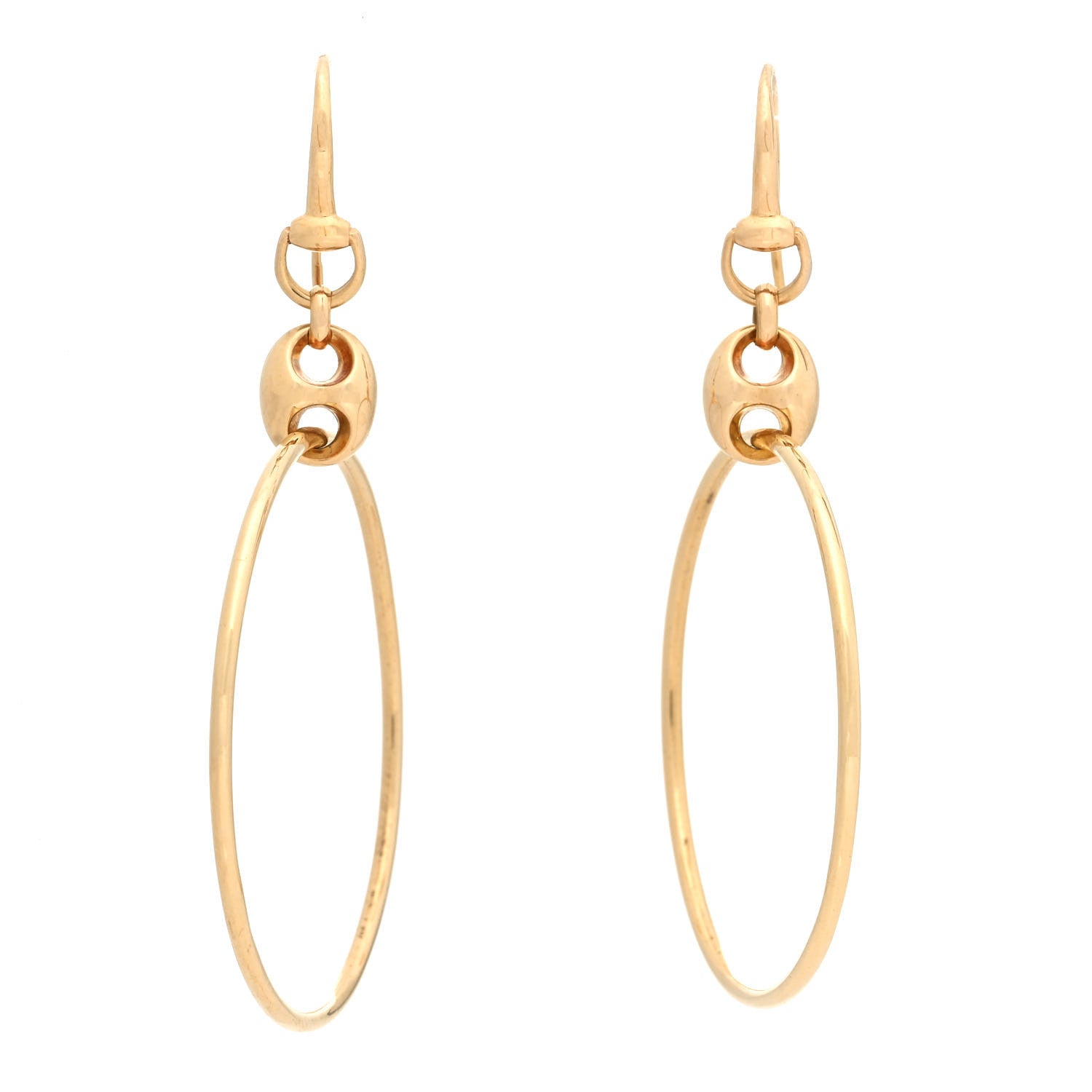 Gucci 18K Yellow Gold Marina Hoop Earrings 2 of 9