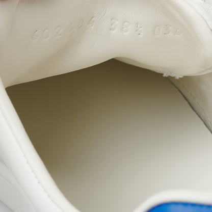 Gucci Calfskin Miro Soft Tennis Embroidered Womens Ace Sneakers 38.5 White Rio Blue 8 of 9