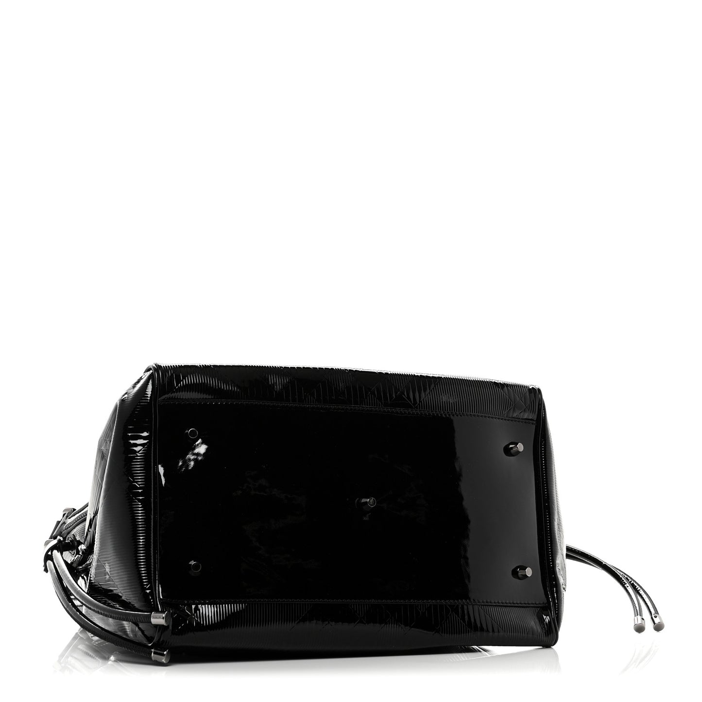 Patent Check Embossed Small Bilmore Tote Black
