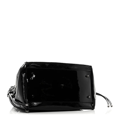 Burberry Patent Check Embossed Small Bilmore Tote Black 4 of 10