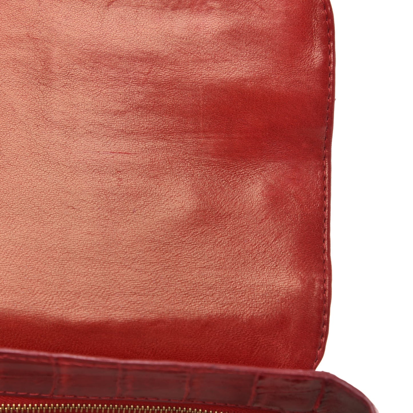 Crocodile Top Handle Bag Red