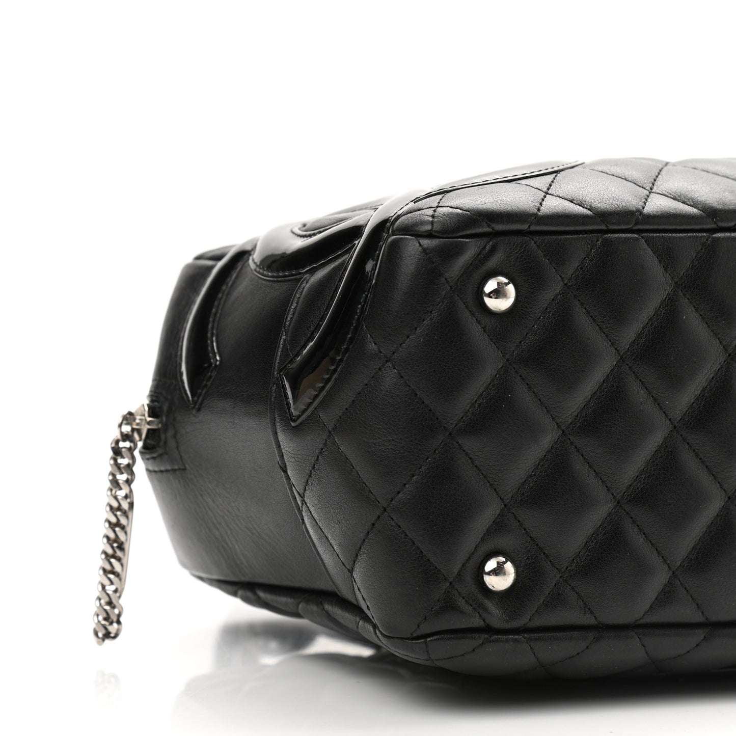 Calfskin Quilted Large Cambon Bowler Black