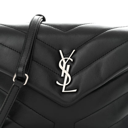 Saint Laurent Calfskin Y Quilted Monogram Toy Loulou Crossbody Bag Black 8 of 11