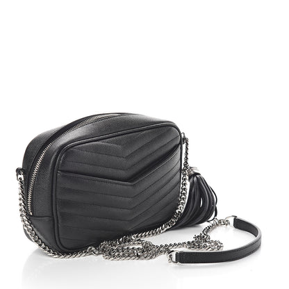 Saint Laurent Grain De Poudre Matelasse Monogram Mini Lou Camera Bag Black 2 of 8
