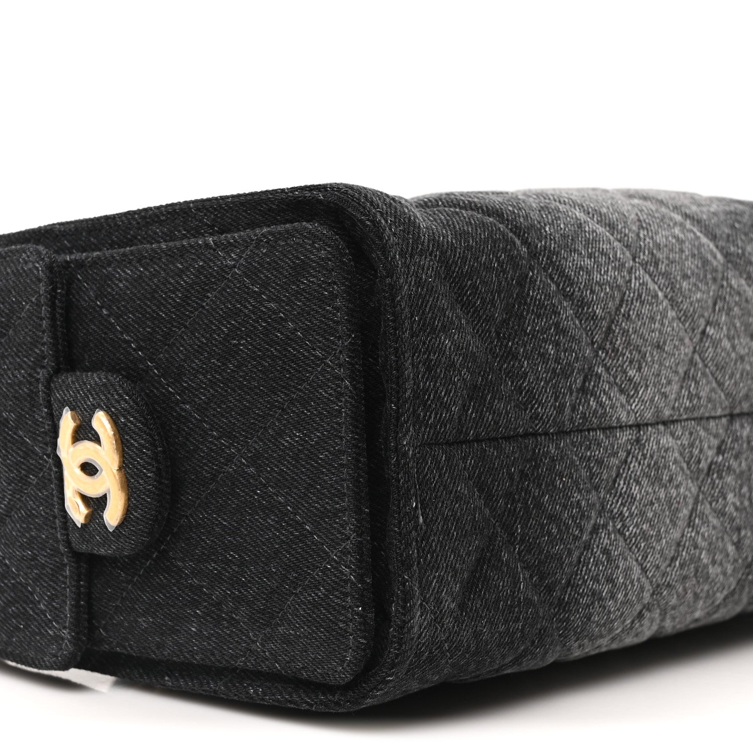 Chanel Washed Denim Quilted Mini Chanel 25 Handbag Black 16 of 19