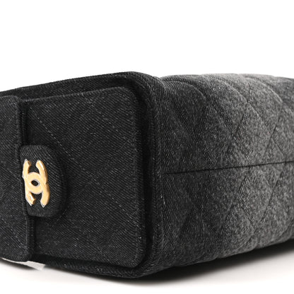 Chanel Washed Denim Quilted Mini Chanel 25 Handbag Black 16 of 19
