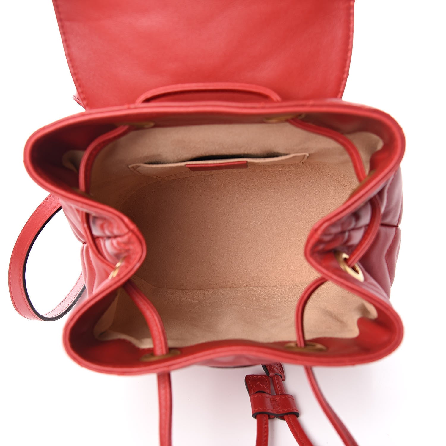 Gucci Calfskin Matelasse GG Marmont Flap Backpack Hibiscus Red 5 of 11