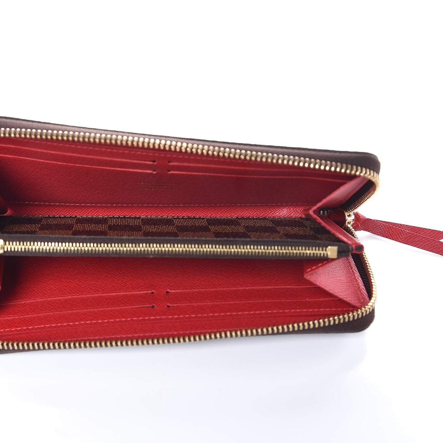 Damier Ebene Clemence Wallet Cherry