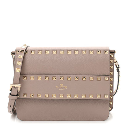 Valentino Garavani Pebbled Calfskin Rockstud Side Slip Crossbody Poudre 1 of 7