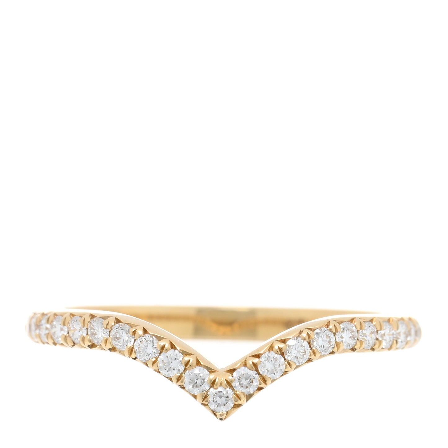 18K Yellow Gold Diamond Soleste V Band Ring 52/6