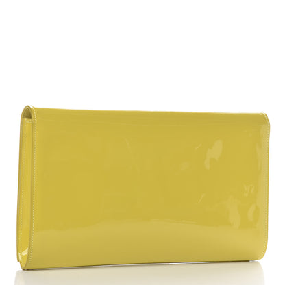 Saint Laurent Patent Calfskin Monogram Large Belle De Jour Clutch Yellow 3 of 9