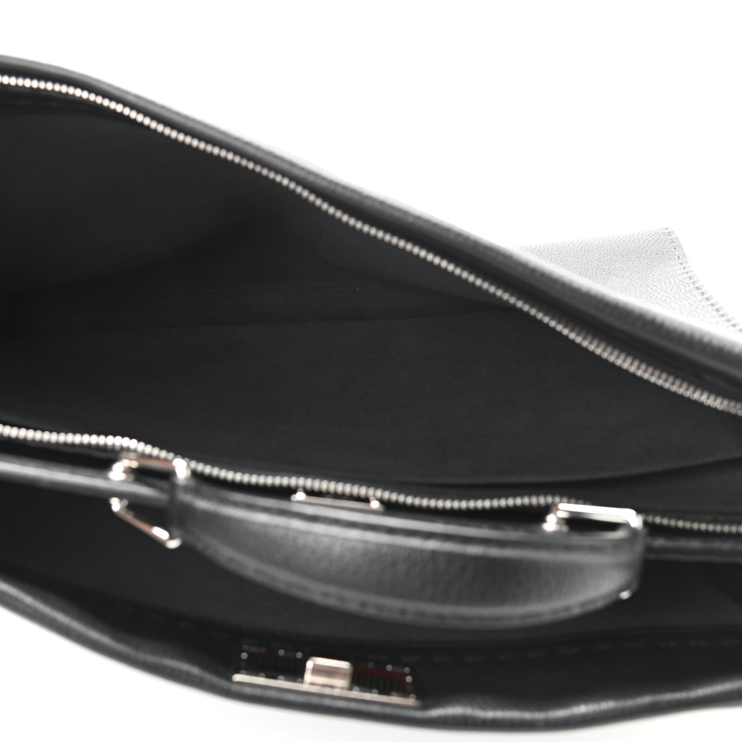 Fendi Cuoio Romano Selleria Monster Eyes Inlay Large Mens Peekaboo Iconic Essential Satchel Black Sunflower 6 of 13