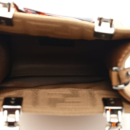 Fendi Technical Fabric Vitello Ceylon Plexiglass FF Mini Fendi Sunshine Shopper Tote Sand 5 of 8