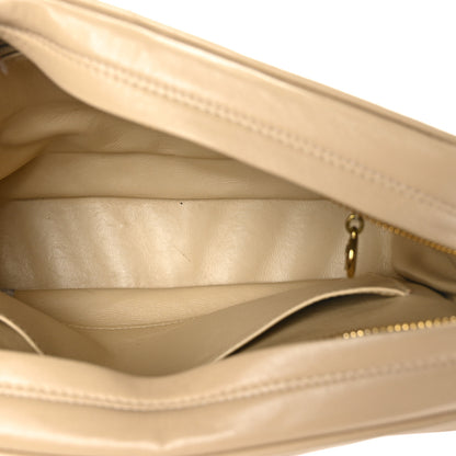 Chanel Lambskin Chevron Quilted Tassel Flap Camera Case Beige 4 of 11
