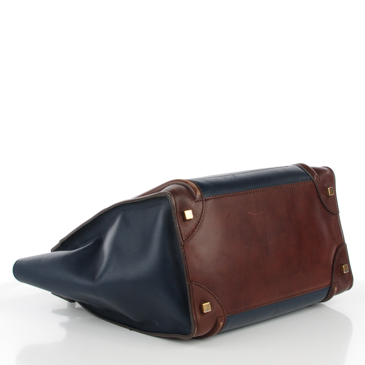 Celine Smooth Calfskin Mini Tri-Color Luggage Navy 4 of 10