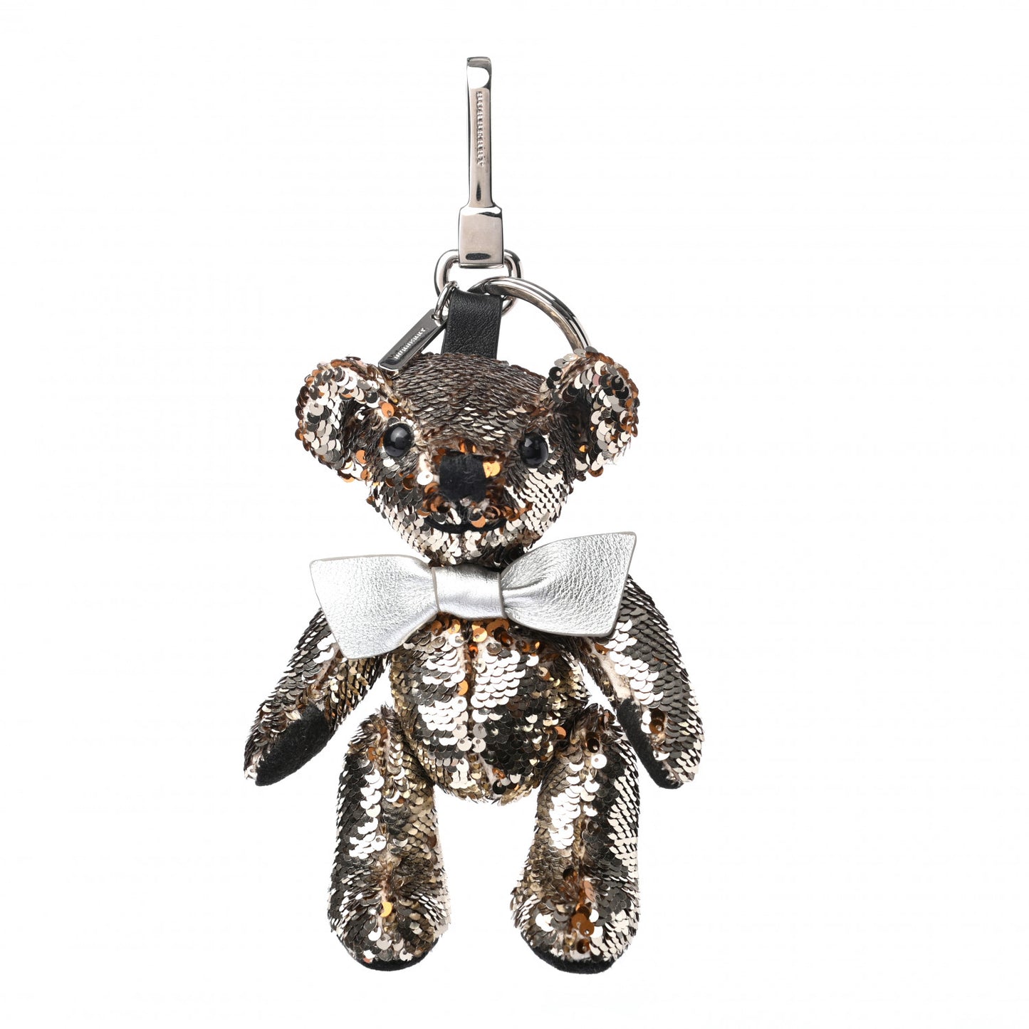 Sequin Thomas Teddy Bear Keychain Charm Gold