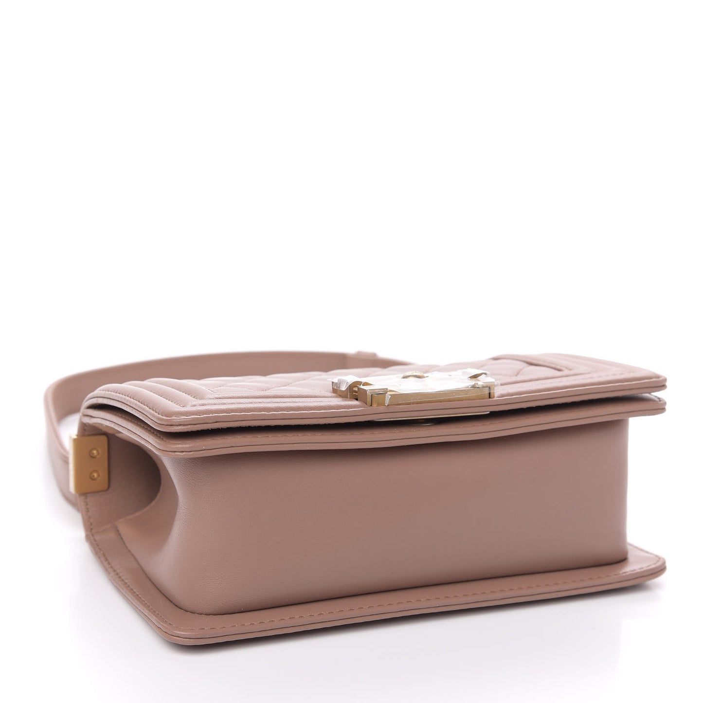 Lambskin Quilted Small Boy Flap Beige