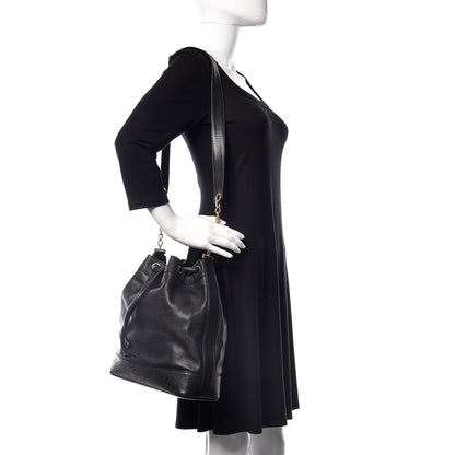 Chanel Caviar CC Drawstring Shoulder Bag Black 2 of 14