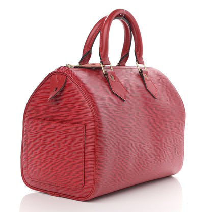 Louis Vuitton Epi Speedy 25 Castillan Red 3 of 10