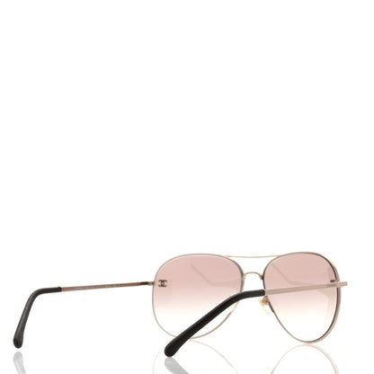 Chanel Aviator CC Sunglasses 4189-T-Q Silver 4 of 8