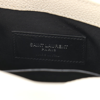 Saint Laurent Grained Calfskin Matelasse Chevron Monogram Classic Baby Chain Bag White 6 of 11