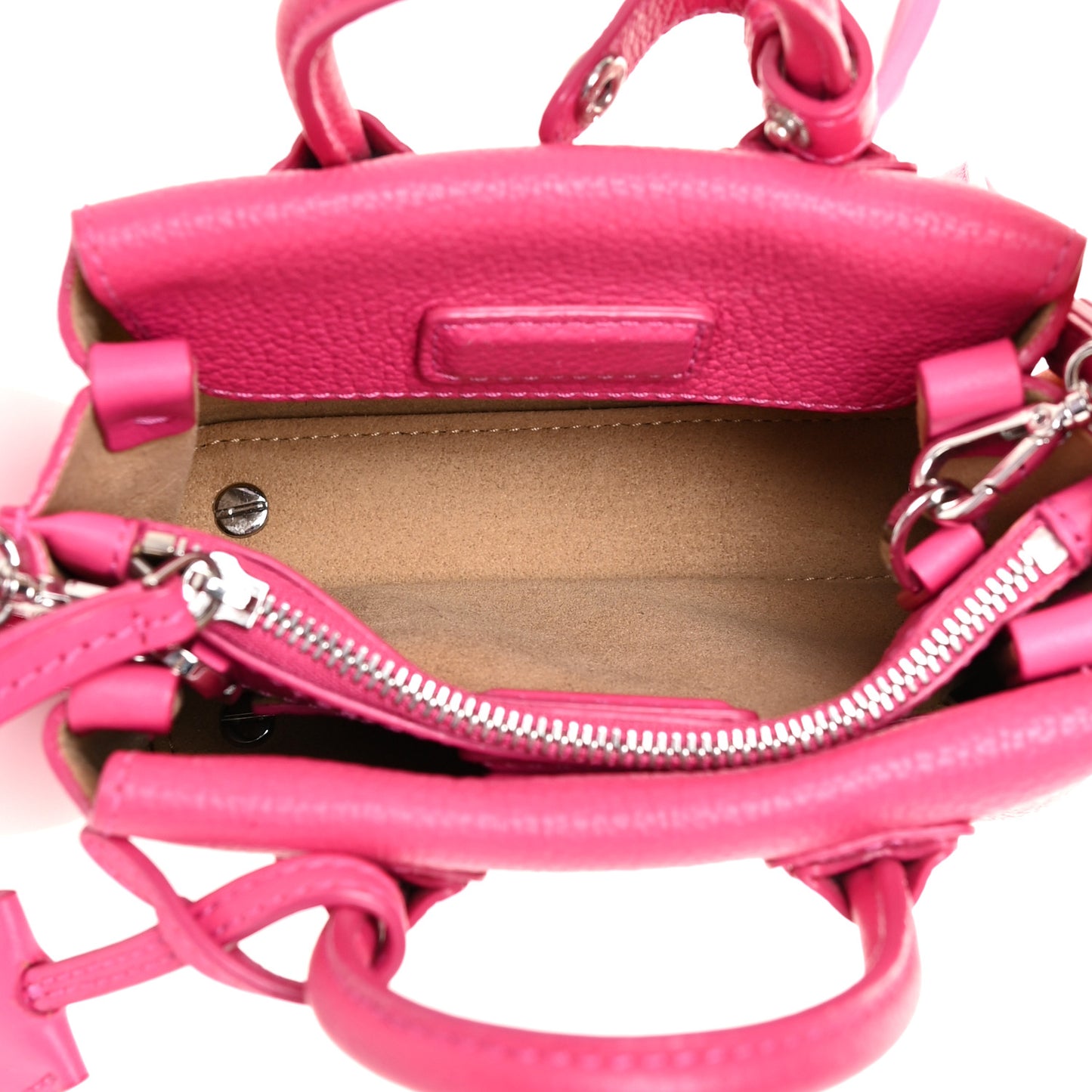 Grained Calfskin X-Mini Milla Tote Beetroot Pink