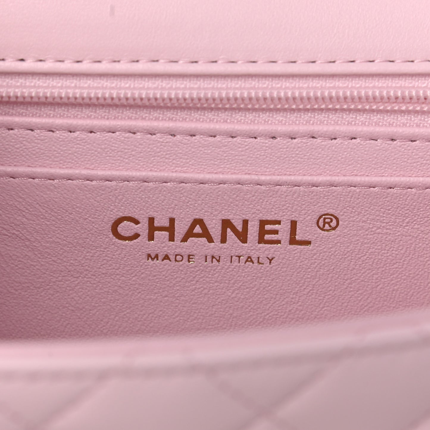 Lambskin Quilted Mini Top Handle Rectangular Flap Light Pink