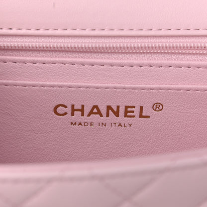 Chanel Lambskin Quilted Mini Top Handle Rectangular Flap Light Pink 5 of 9