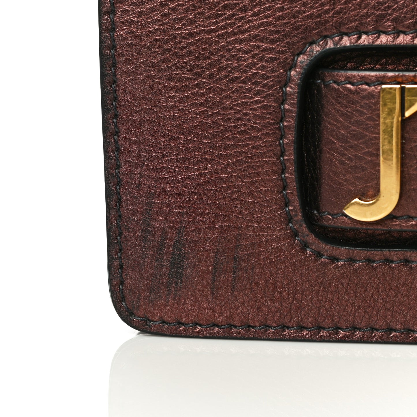 Metallic Calfskin J'Adior Chain Flap Bag Noisette